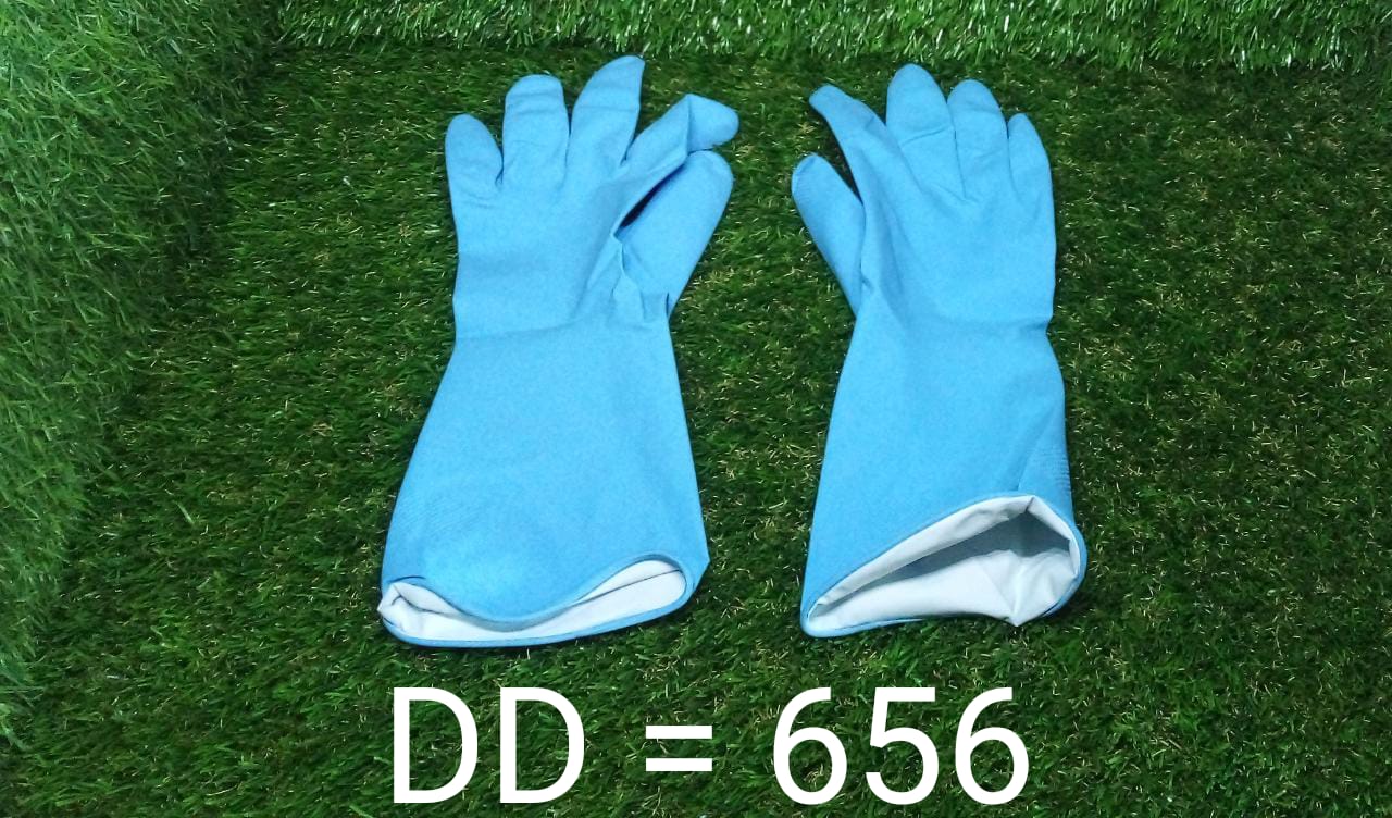 Rubber gloves for cutting, blue color