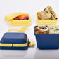 Airtight lunch box with handle and secure push lock