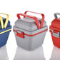 Durable lunch box with handle and push lock feature