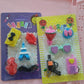 Mix Design 1 Set Fancy & Stylish Colorful Erasers for Children Different Designs & Mix, Eraser Set for Return Gift, Birthday Party, School Prize (1 Set)