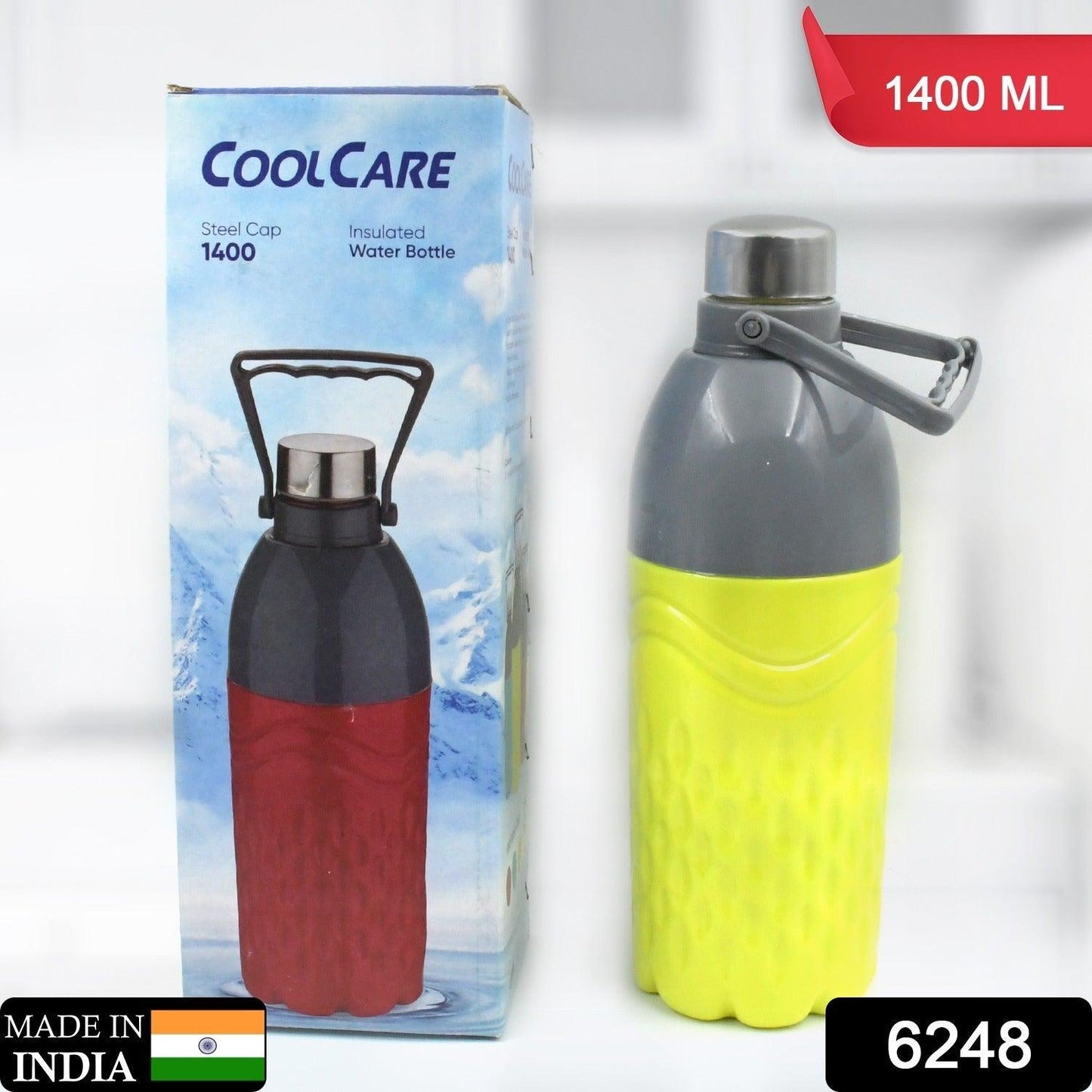 6248 Plastic Sports Insulated Water Bottle with Handle & Color Box Easy to Carry High Quality Water Bottle, BPA-Free & Leak-Proof! for Kids' School, For Fridge, Office, Sports, School, Gym, Yoga (1 Pc Mix Color 1400ML)