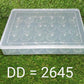 Durable plastic egg box with 24 compartments and a lid, designed for safe egg storage in the fridge