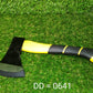 Rubberized handle hatchet axe, fiberglass body.