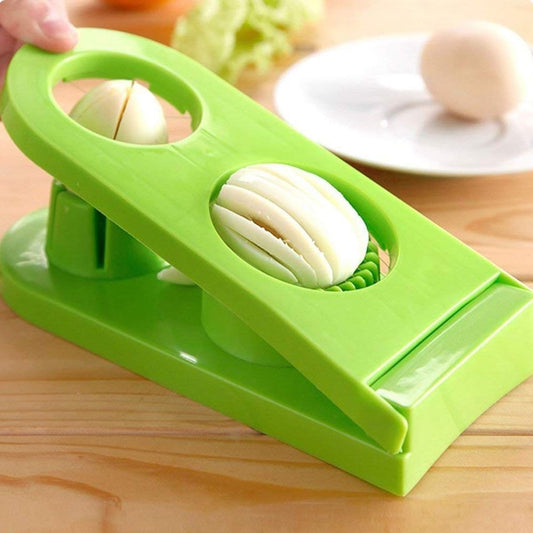 Multi-segment egg cutter and slicer for efficient slicing and dicing.