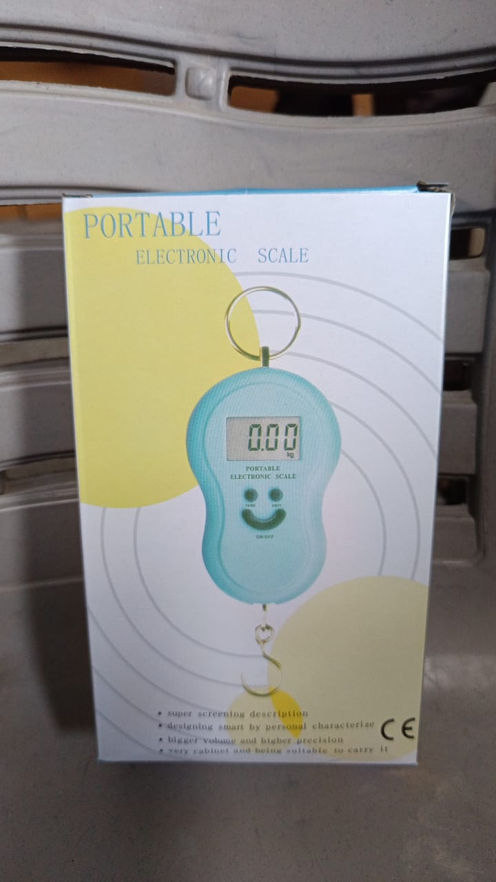 Portable LCD weighing scale for accurate measurement.