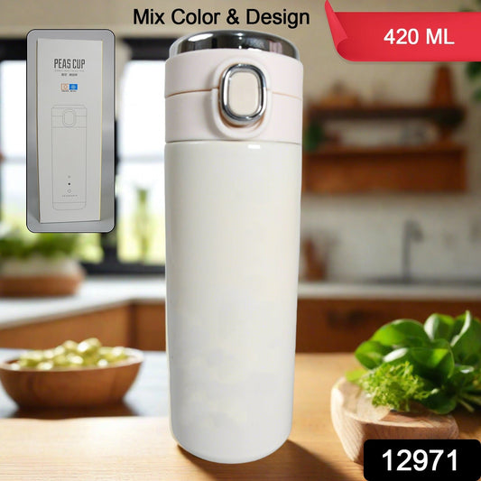 Smart Vacuum Insulated Water Bottle with LED Temperature Display, Cold & Hot | Leak Proof | Office Bottle | Gym | Home | Kitchen | Hiking | Trekking | Travel BottleÂ  (Mix Color & Design / 420 ML)