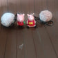 Cute Cartoon Keychain with Fluffy Pom (1 Pc / Mix Design)