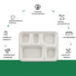 5-Compartment Rectangle Lunch Compostable Bagasse Plate – 10 Pcs Pack