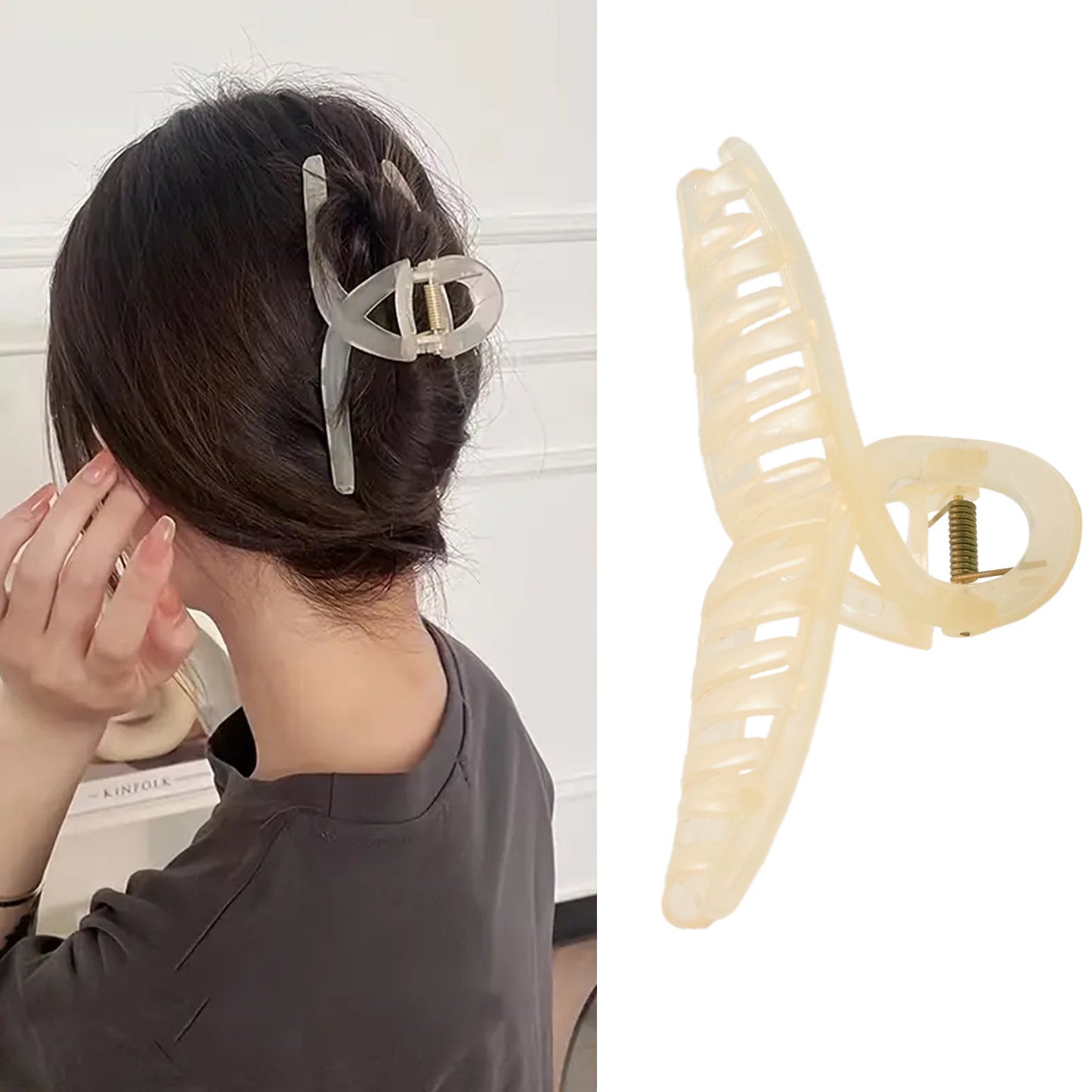 Big Plastic Hair Claw Clips Strong Clips (1 Pc / Mix Color), Hair accessories