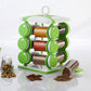 12-piece spice jar set in brown box, food-grade plastic