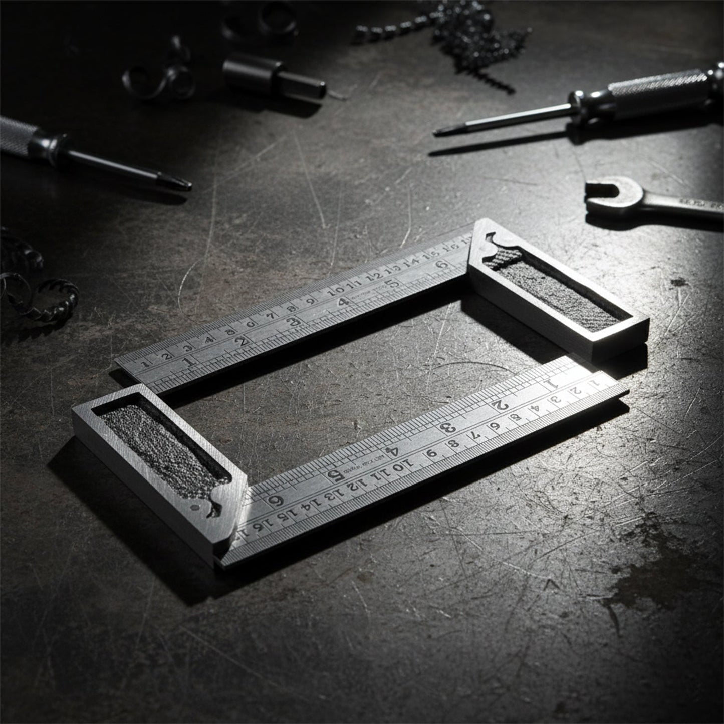 Heavy-Duty Metal Try Square Ruler Set (2 Pc)