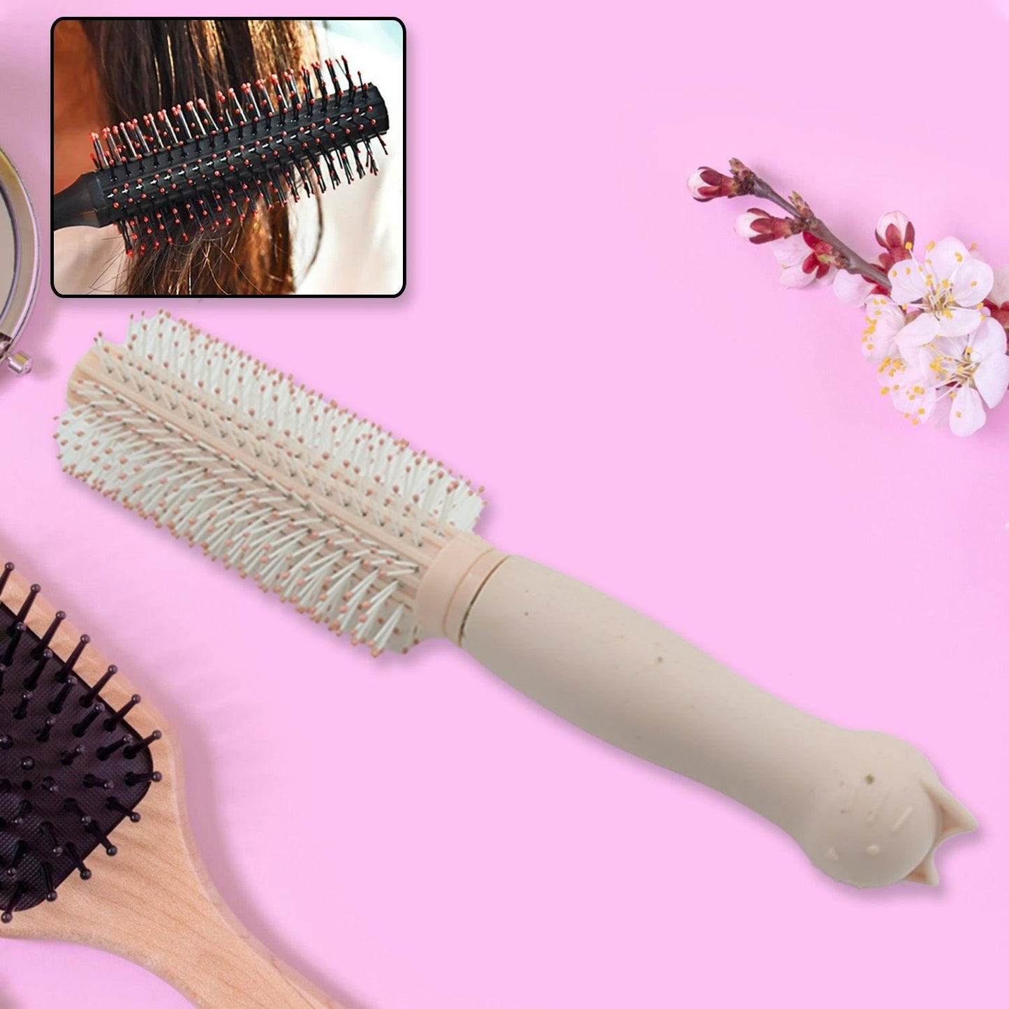 Massage Comb, Air Cushion Massage Hair Brush Ergonomic Matt Disappointment for Straight Curly Hair Cushion Curly Hair Comb for All Hair Types, Home Salon DIY Hairdressing Tool  (1 Pc) - deal99.in