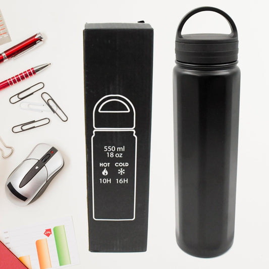 12526 Vacuum Stainless Steel Water Bottle With Carry Handle, Fridge Water Bottle, Leak Proof, Rust Proof, Cold & Hot | Leak Proof | Office Bottle | Gym | Home | Kitchen | Hiking | Trekking | Travel Bottle (550 ML ) - deal99.in