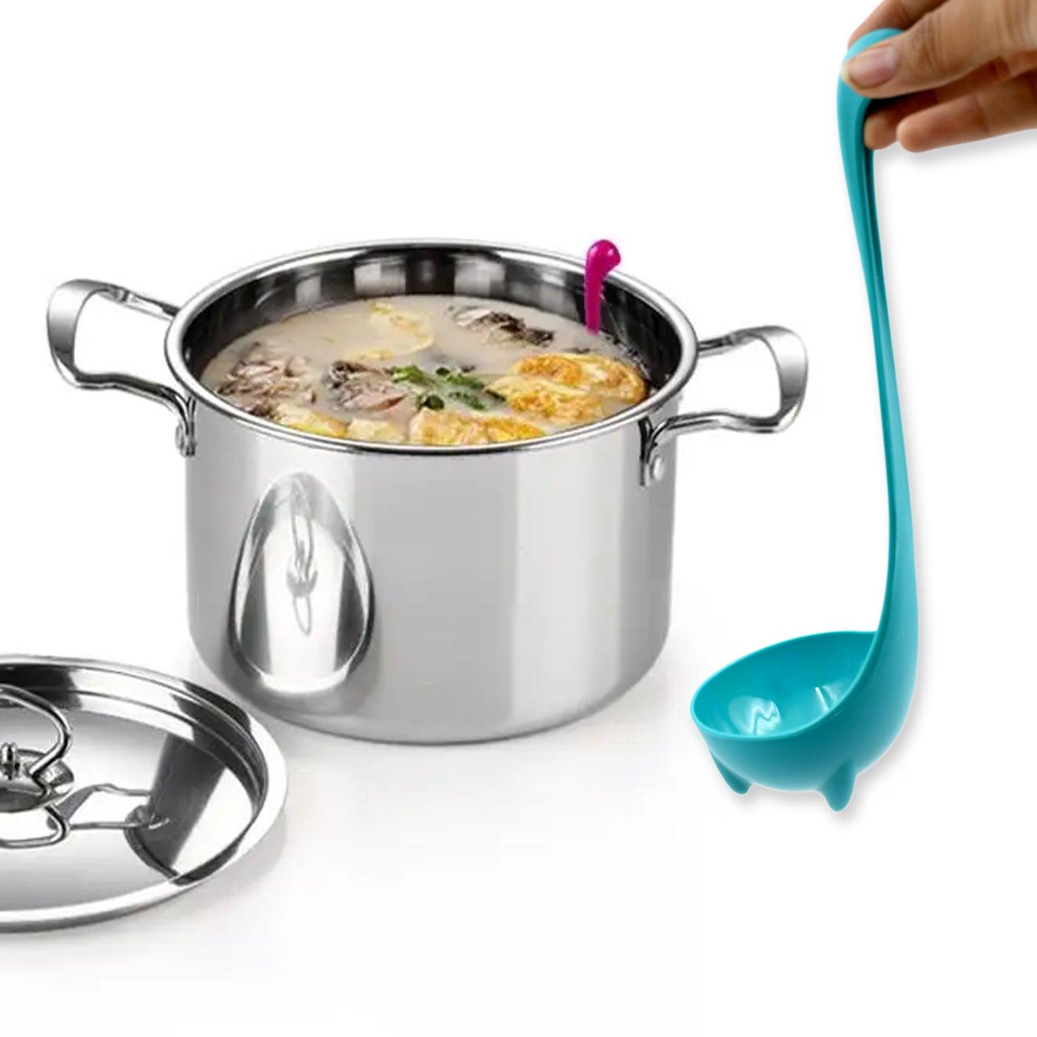 5871  Soup Spoon Creative Long Handle Standing Loch Ness Monster Colander Spoon Dinnerware Cooking Tools Kitchen Accessories - deal99.in