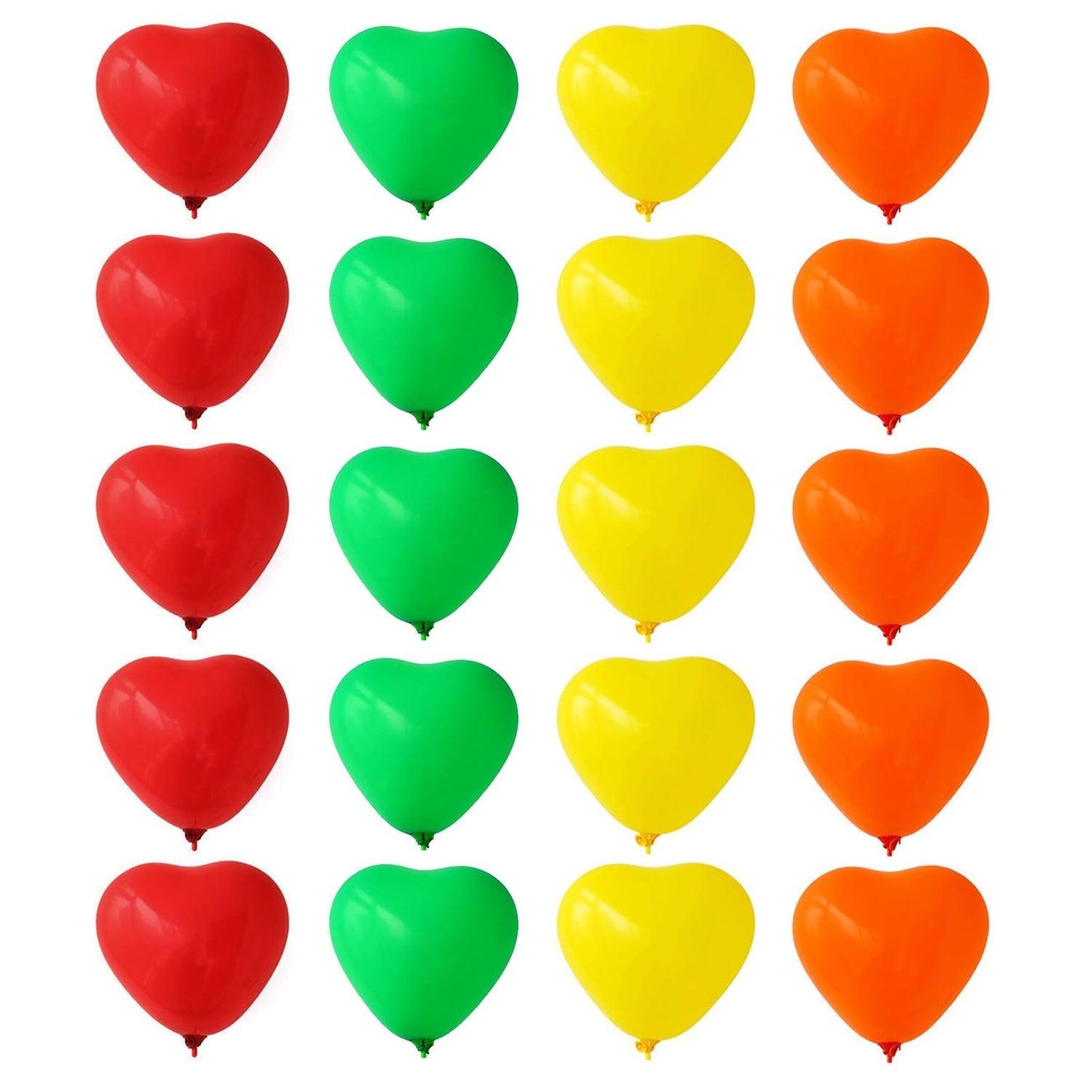 8891 Heart shaped balloons Kinds of Rainbow Party Latex Balloons for Birthday / Anniversary / Valentine's / Wedding / Engagement Party Decoration Multicolor (20 Pcs Set) - deal99.in