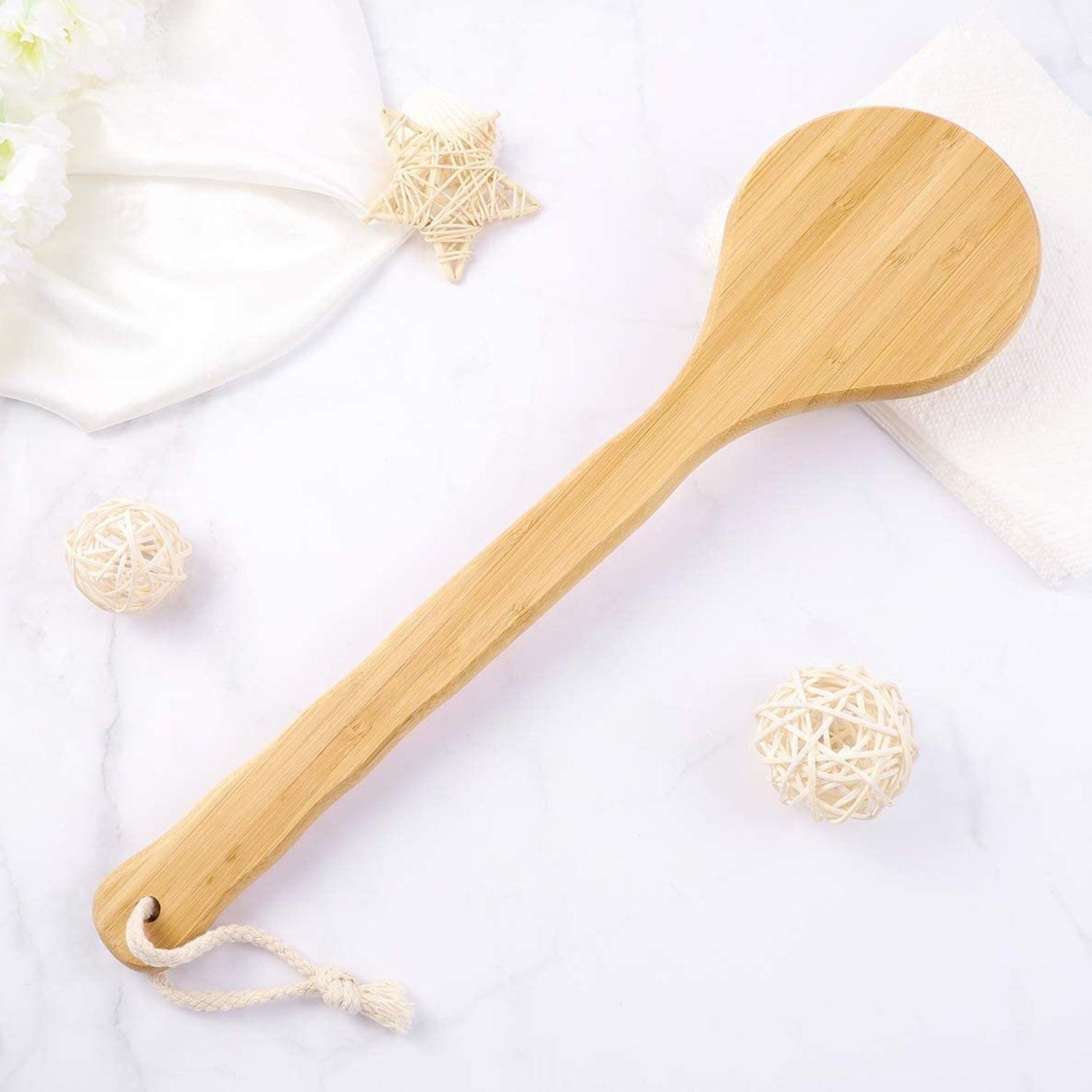 6700 Body Brush Dry Brushing Back Scrubber Shower Bath Brush Bamboo Long Handle Natural Bristles exfoliating Massage Improve Blood Circulation Cellulite DeoDap