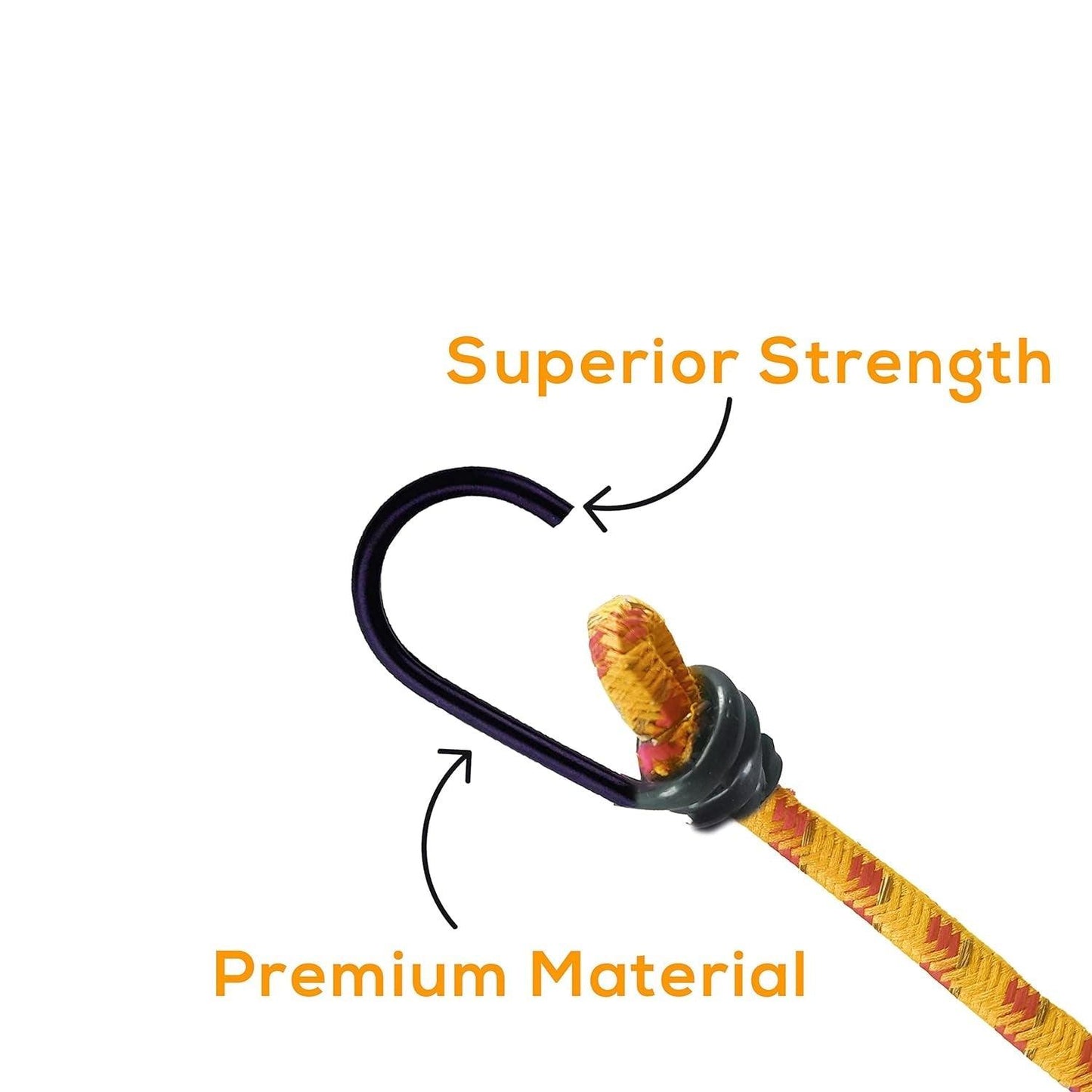 9100 Multipurpose Ultra Flexible Bungee Rope / Luggage Strap / Bungee Cord High Strength Elastic Bungee, Shock Cord Cables, Luggage Tying Rope with Hooks (2 Mtr) - deal99.in