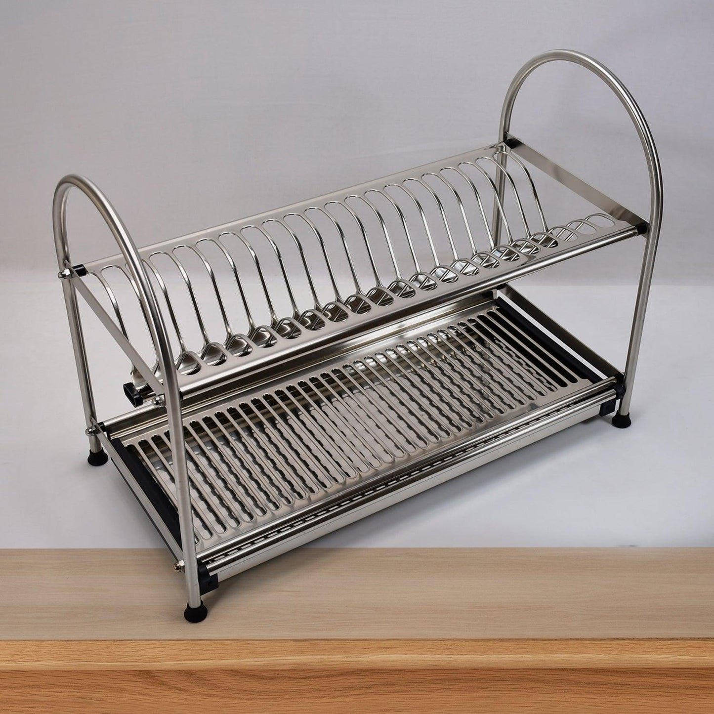 7672 Dish Rack Stainless Steel Rack 2layer Rack For Home & Kitchen Use DeoDap