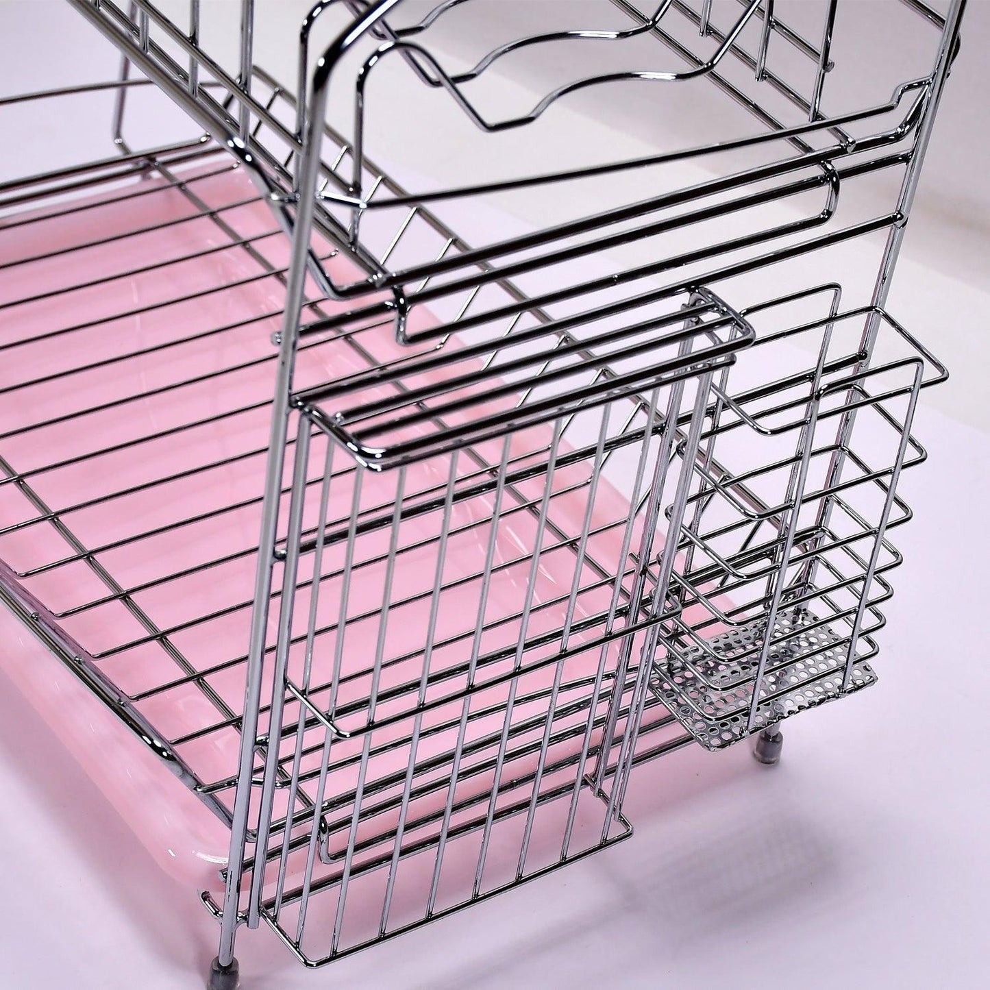 7663 Stainless Steel S Shape 2 Layer Kitchen Dish Drainer Organizer Storage Rack DeoDap