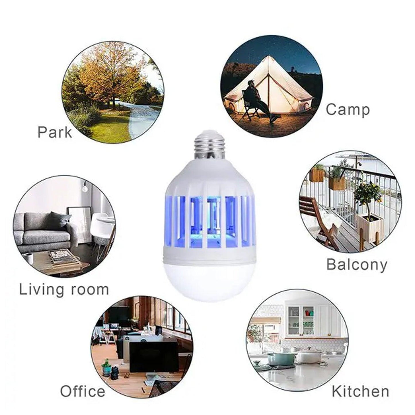 6898 12W Mosquito Killer Lamp E27 Summer Moths Flying Insects Led Zapper Mosquito Killer Lamp Light Bulb Household: 12W