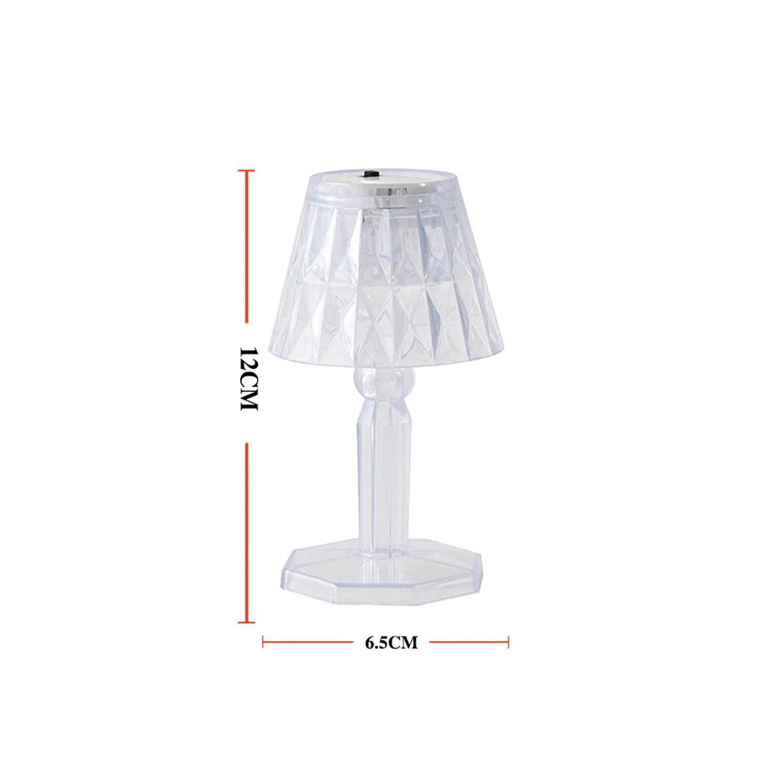 6610 2in1 Transparent Mini Crystal Table Lamp with Reflection Light DeoDap