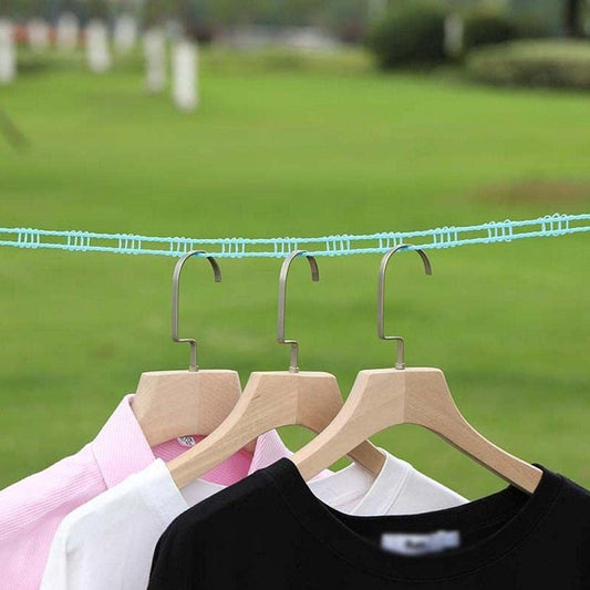 8861 3 Meters Fiber Rope Anti-Slip Clothes Washing Drying Nylon Rope Japan Style Rope with Hooks, Durable Camping Clothesline Portable Clothes Drying Line Indoor Outdoor Laundry Storage for Travel Home Use (3 Mtr.) - deal99.in