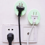 6818 Plastic Adhesive Cable Plug Hook Bathroom Power Plug Socket Holder for  office, home and restaurant use 2 pc Set