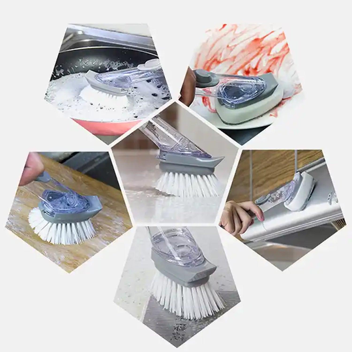 Home & Kitchen Cleaning Brushes, Scrubber, Soap Dispenser Scrub Brush for Pans Pots and Bathtub Sink (5 In 1 / 2 In 1) - deal99.in