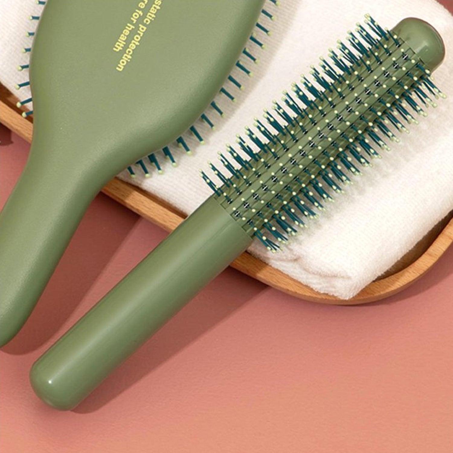 Massage Comb, Air Cushion Massage Hair Brush Ergonomic Matt Disappointment for Straight Curly Hair Cushion Curly Hair Comb for All Hair Types, Home Salon DIY Hairdressing Tool  (1 Pc) - deal99.in