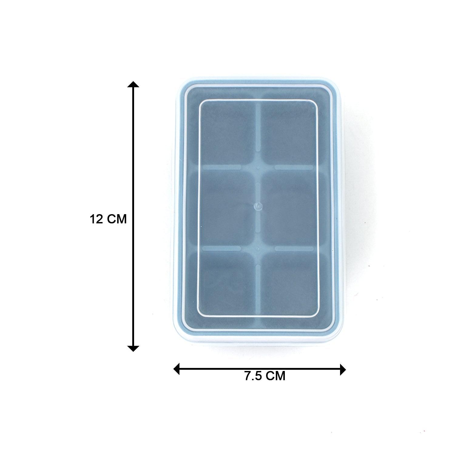 4741 6 Grid Silicone Ice Tray used in all kinds of places like household kitchens for making ice from water and various things and all. DeoDap