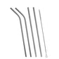0579 Set of 4 Stainless Steel Straws & Brush (2 Straight straws, 2 Bent straws, 1 Brush) - deal99.in