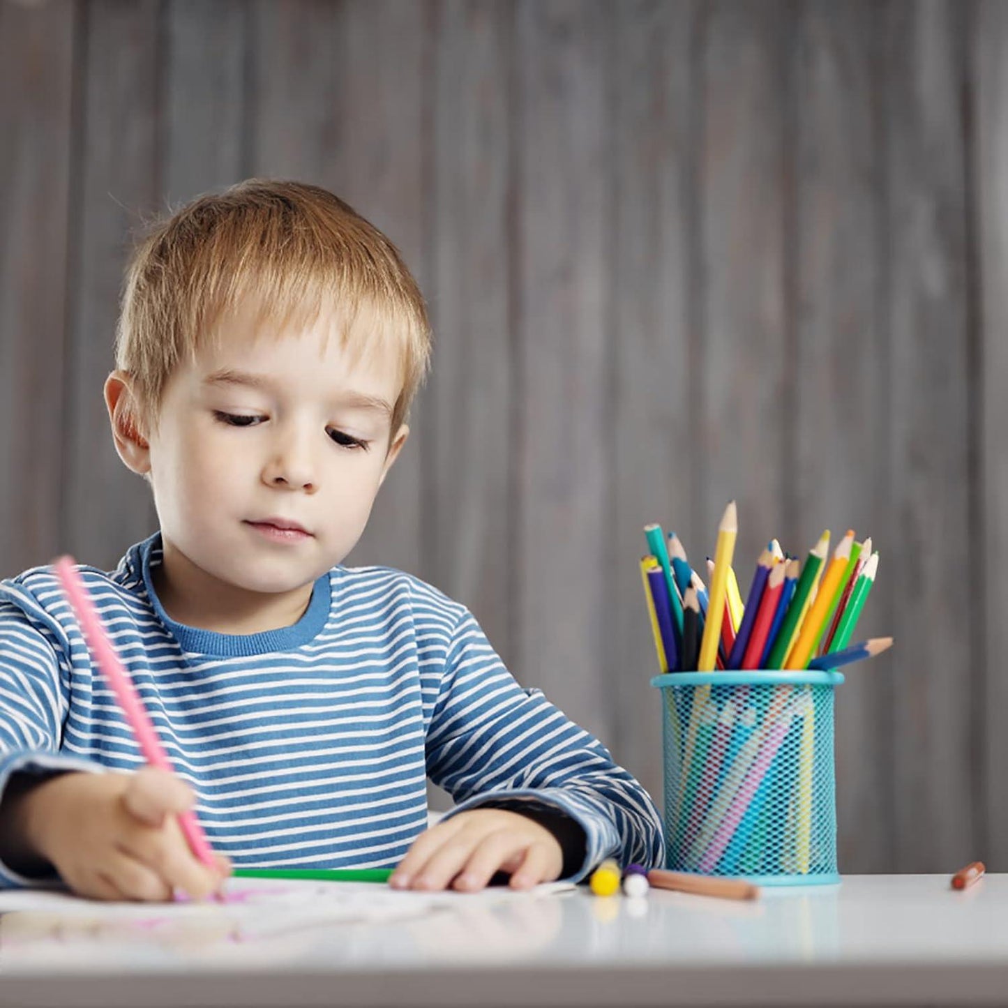 7991 Pen holder Pen Holder Office Desk Metal Mesh Pen Stand Pencil Stationery Holder Desk Organizer Stand Storage Pencil Case (1 Pc) - deal99.in