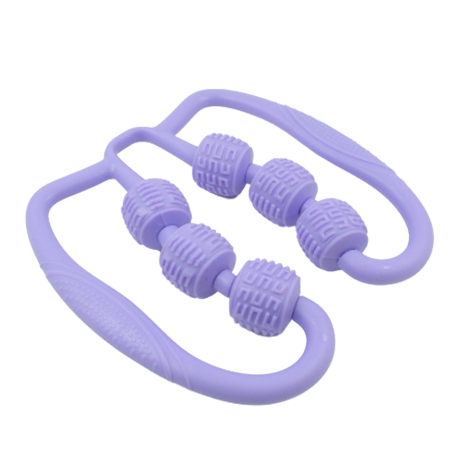 Muscle Massage Roller, 8 &10 Wheels Relieve Soreness Leg Muscle Roller Fitness Roller Muscle Relaxer Massage Roller Ring Clip All Round Massaging Uniform Force Elastic PP Drop Shaped for Home Use (1 Pc) - deal99.in