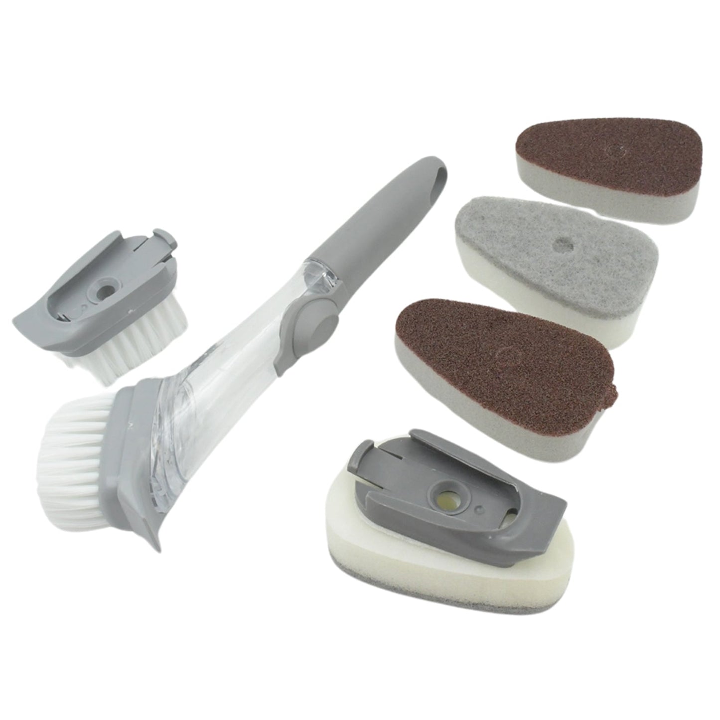 Home & Kitchen Cleaning Brushes, Scrubber, Soap Dispenser Scrub Brush for Pans Pots and Bathtub Sink (5 In 1 / 2 In 1) - deal99.in