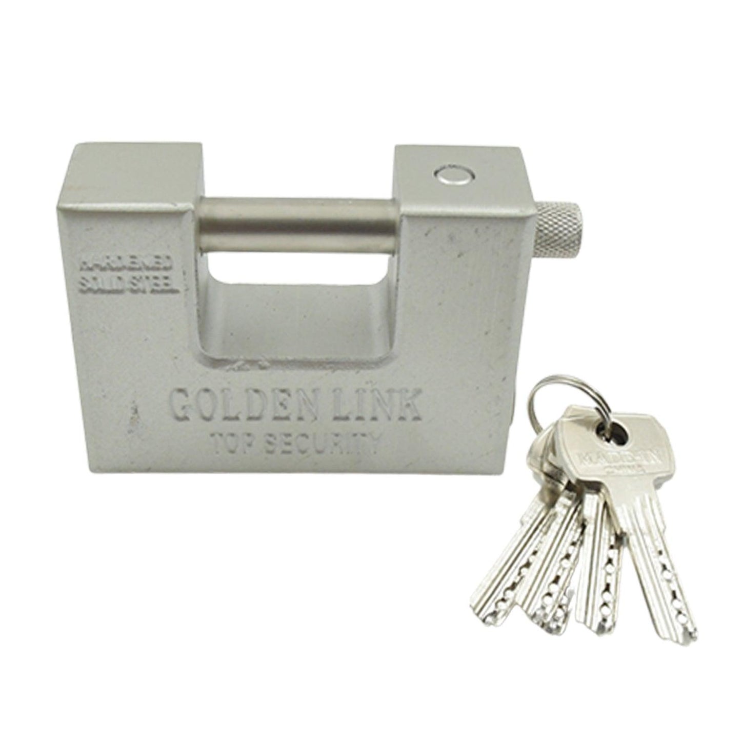 9323 Stainless Steel Padlock | Rectangular Shape | Hardened Steel | High Resistance With 5 Keys, Door Lock for Home Dormitory, Waterproof Antirust Anti-theft Padlocks Outdoor Gate Shed Locks Warehouse Big Door Drawer Lock (94 MM) - deal99.in