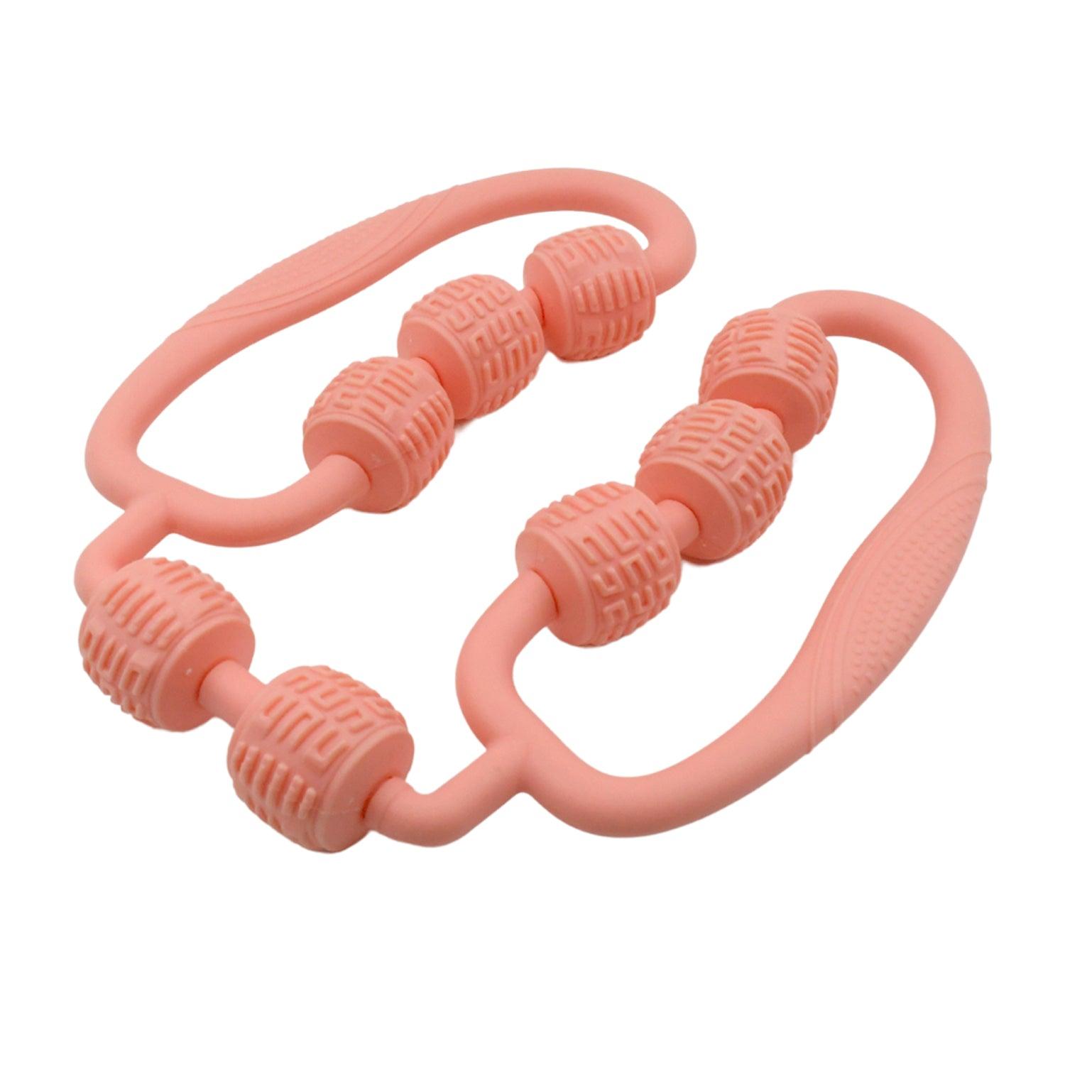 Muscle Massage Roller, 8 &10 Wheels Relieve Soreness Leg Muscle Roller Fitness Roller Muscle Relaxer Massage Roller Ring Clip All Round Massaging Uniform Force Elastic PP Drop Shaped for Home Use (1 Pc) - deal99.in