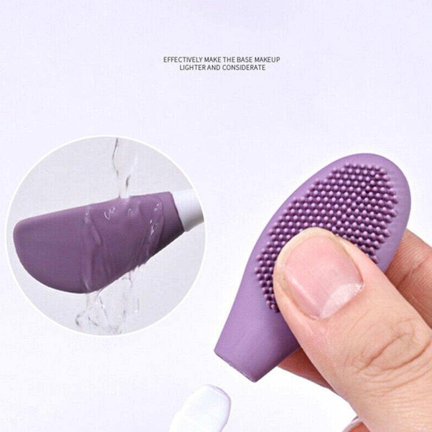 12532 Double-headed Silicone Mask Brush Face Cleansing and Applying Mud Mask Beauty Salon Special Brush Smear Tool Facial Scrub Silicone Wash Scrubber Face Tools (1 Pc) - deal99.in