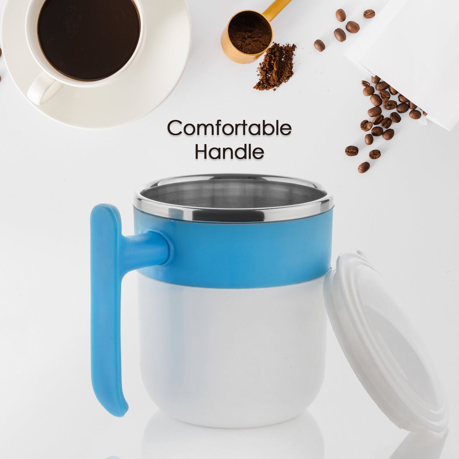 5767 Stainless Steel Lid Cover Hot Coffee/Tea Mug Hot Insulated Double Wall Stainless Steel, Coffee and Milk Cup with Lid - Coffee Cup (1 Pc ) - deal99.in