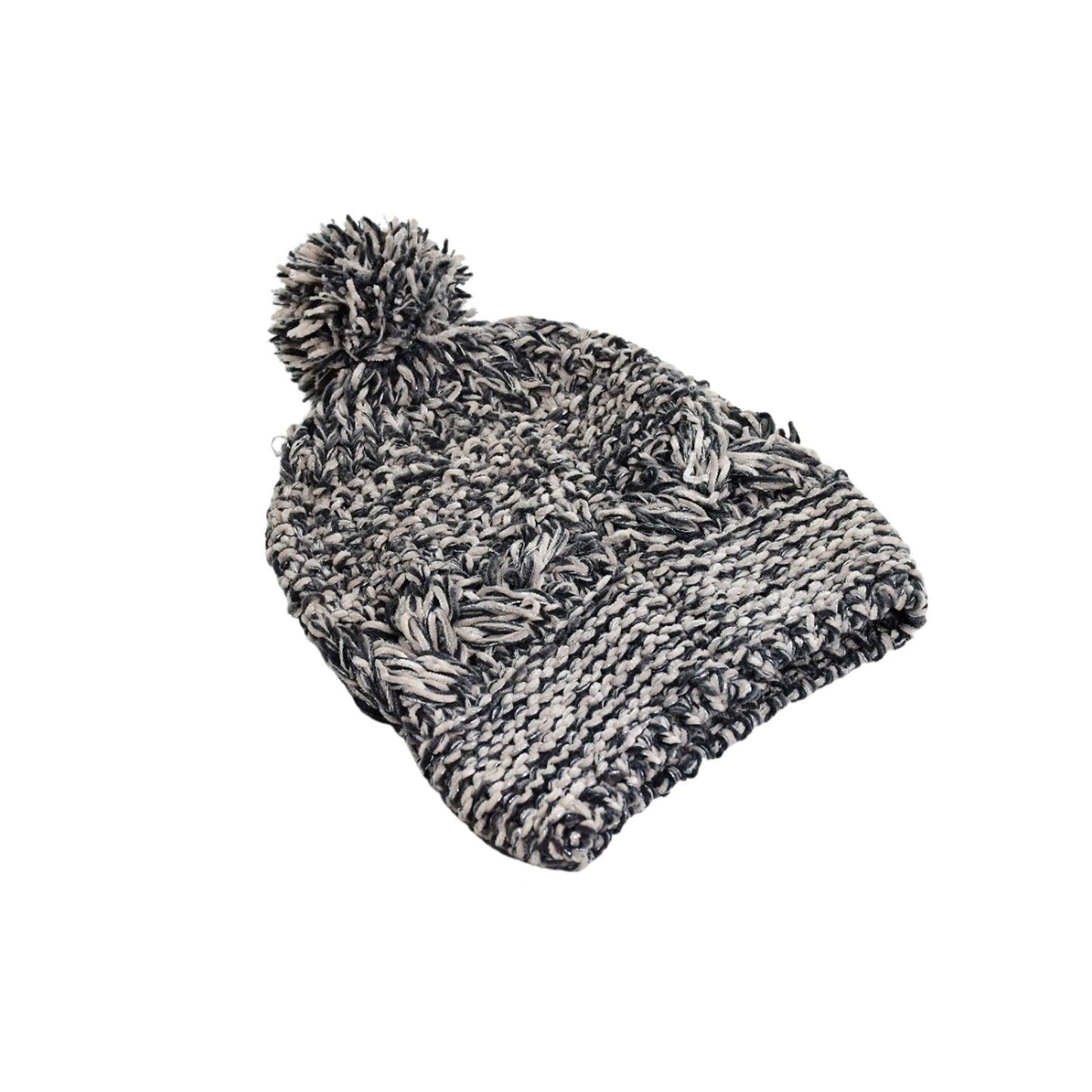 6337 Men's and Women's Skull Slouchy Winter Woolen Knitted Black Inside Fur Beanie Cap. DeoDap