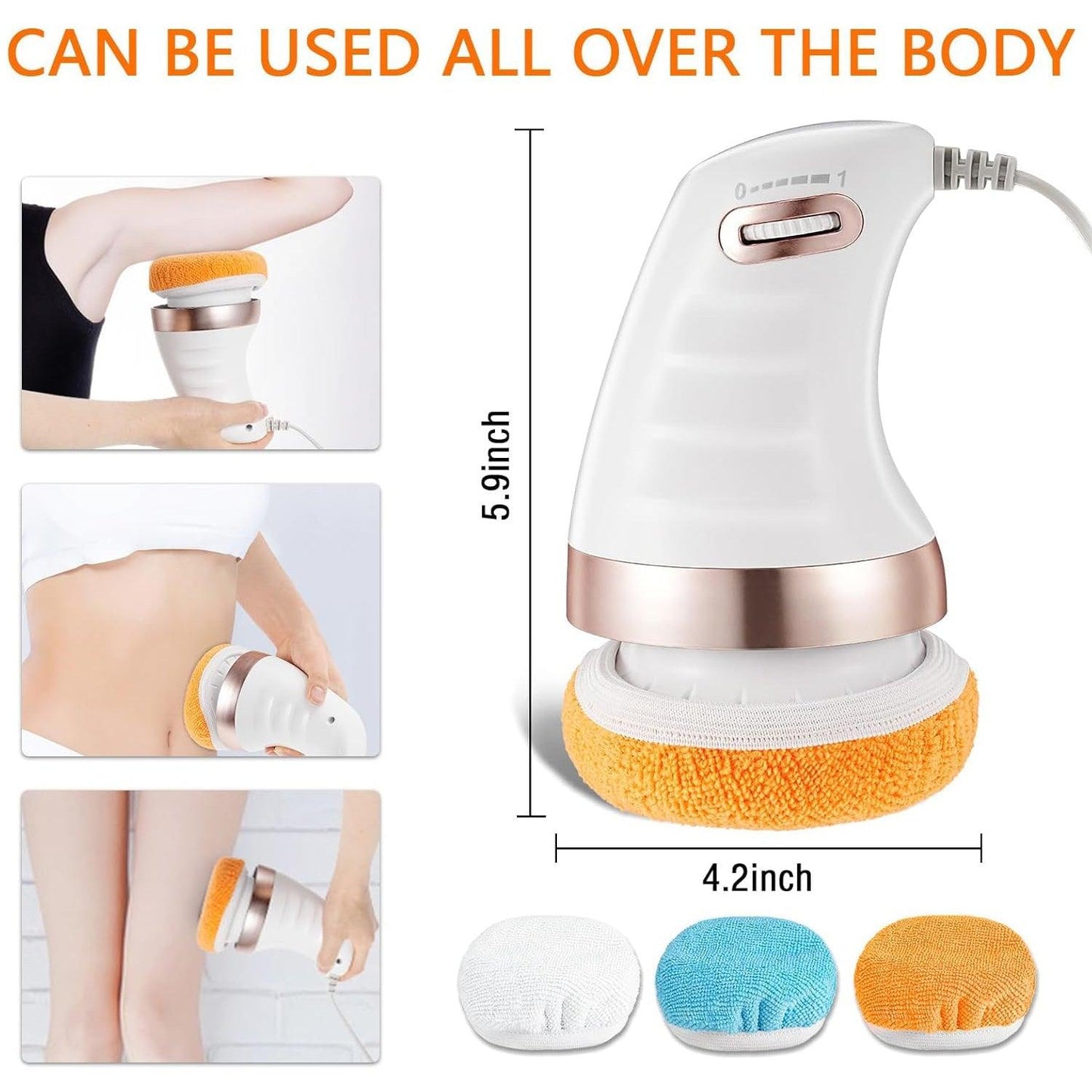 7293 Body Massager Shaping Machine | Body Sculpting Massager with 3 Washable Pads |Adjustable Speeds | Electric Handheld Massager for Belly, Waist, Legs, Arms, Butt (1 Pc) - deal99.in