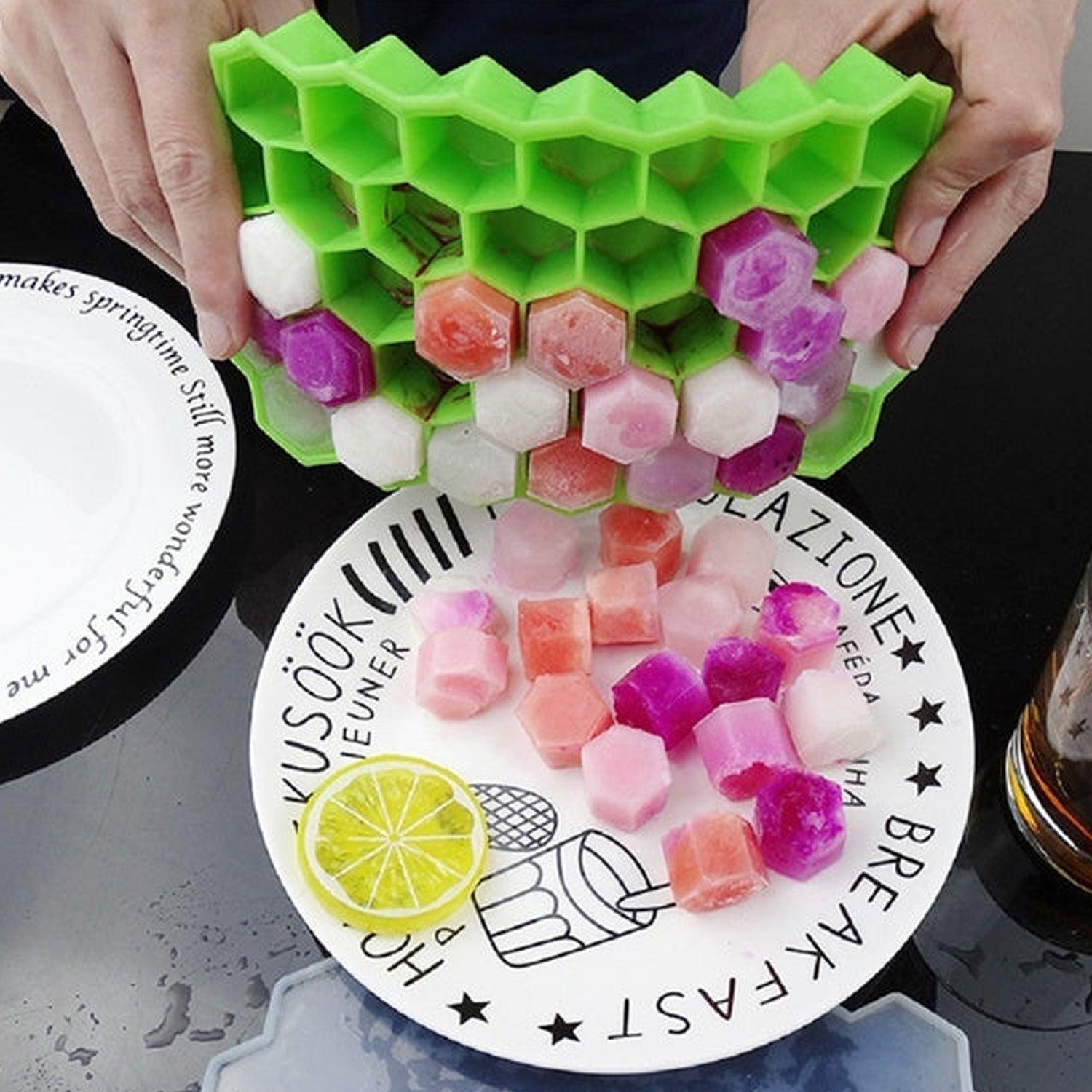 1138A  Silicone Ice Cube Trays 32 Cavity Per Ice Tray [Multi color] DeoDap