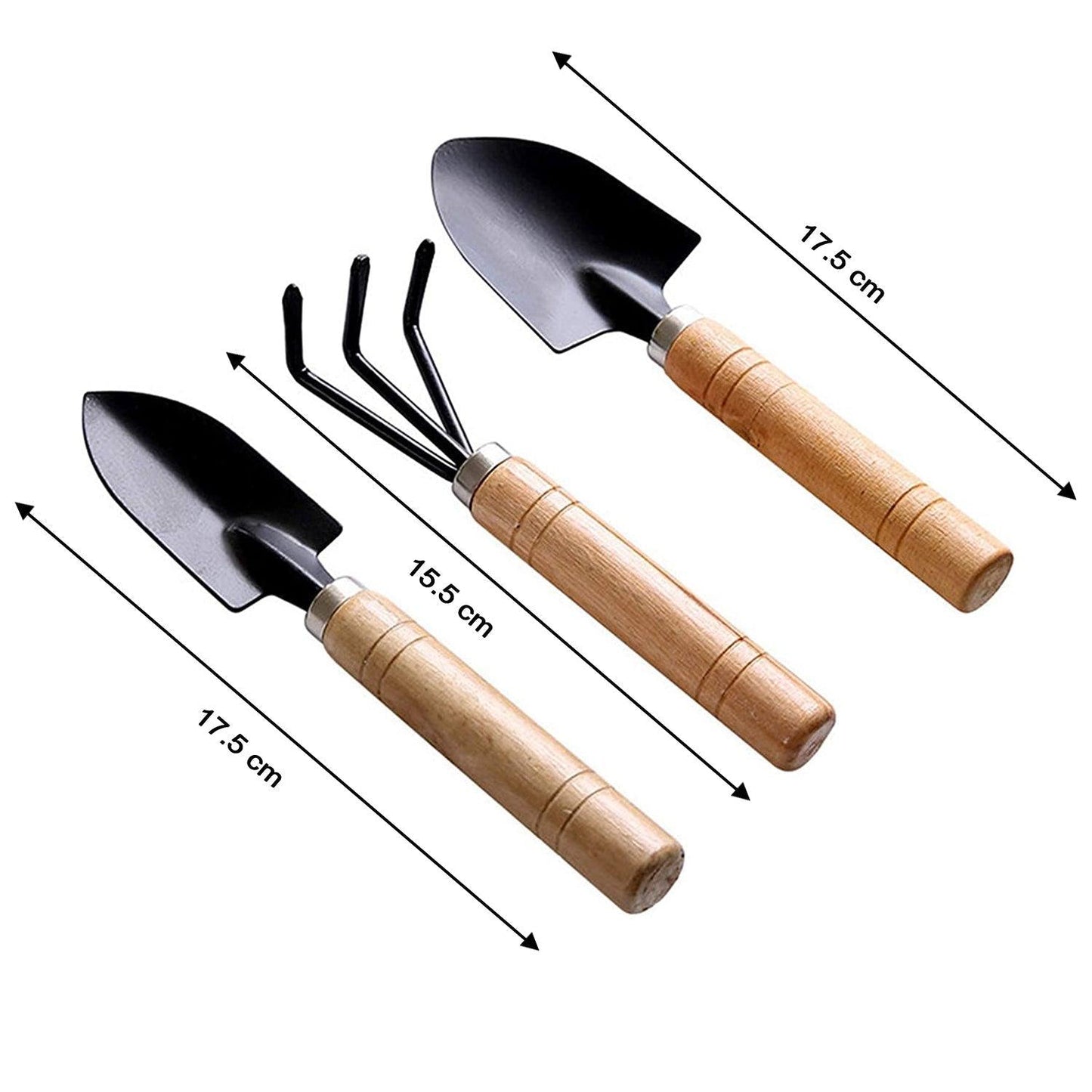 0541 Small sized Hand Cultivator, Small Trowel, Garden Fork (Set of 3)