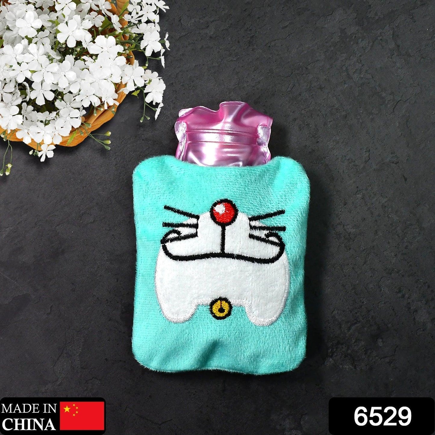 6529 Doremon Cartoon small Hot Water Bag with Cover for Pain Relief, Neck, Shoulder Pain and Hand, Feet Warmer, Menstrual Cramps. - deal99.in