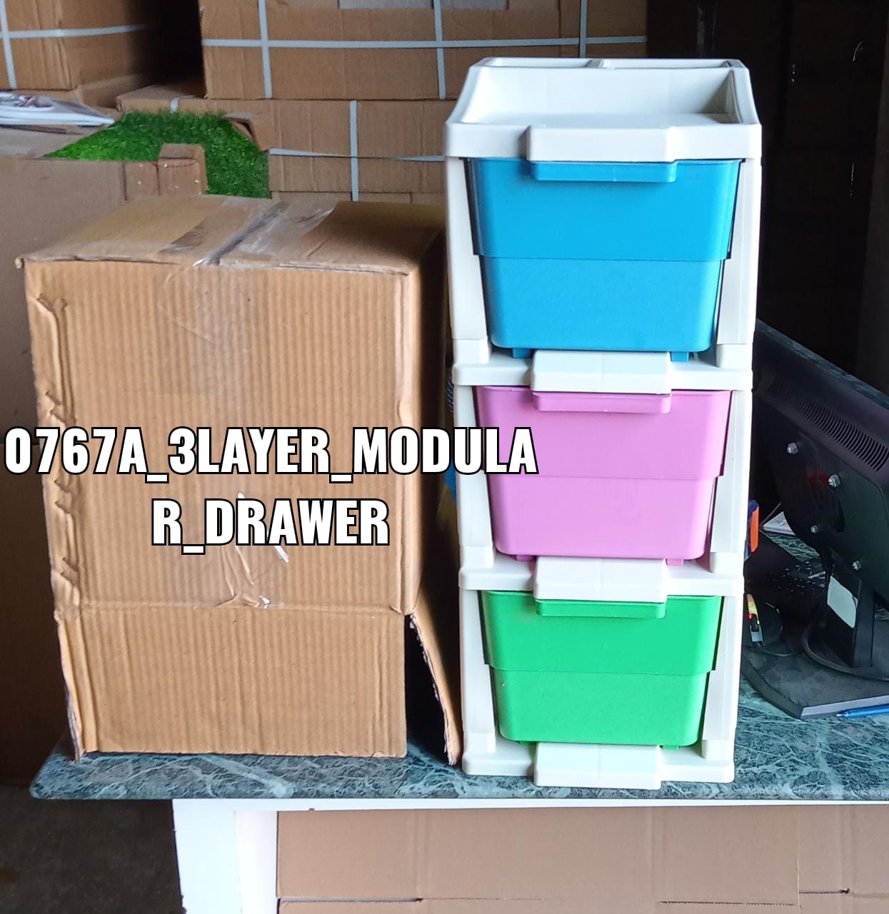 0767A 3 Layer Multi-Purpose Modular Drawer Storage System DeoDap