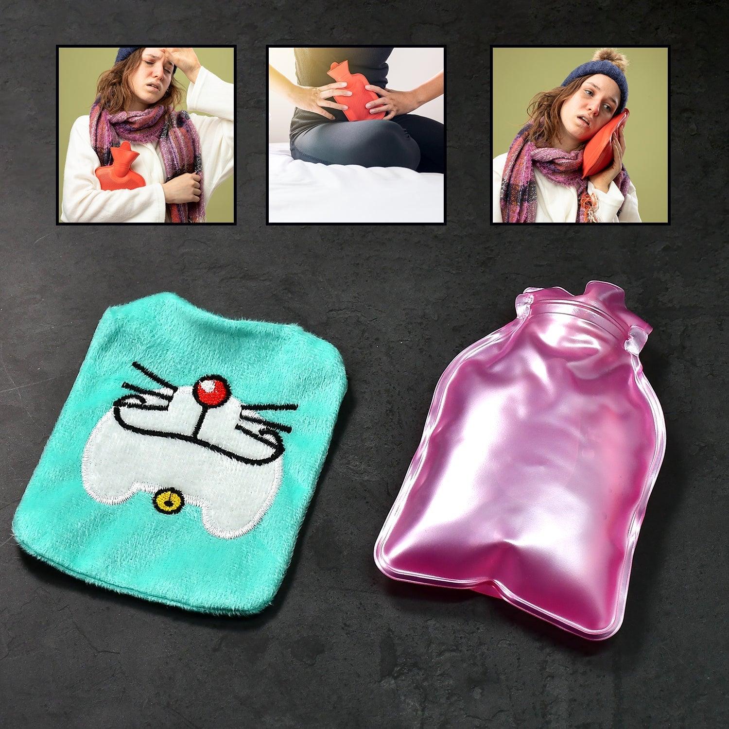 6529 Doremon Cartoon small Hot Water Bag with Cover for Pain Relief, Neck, Shoulder Pain and Hand, Feet Warmer, Menstrual Cramps. - deal99.in