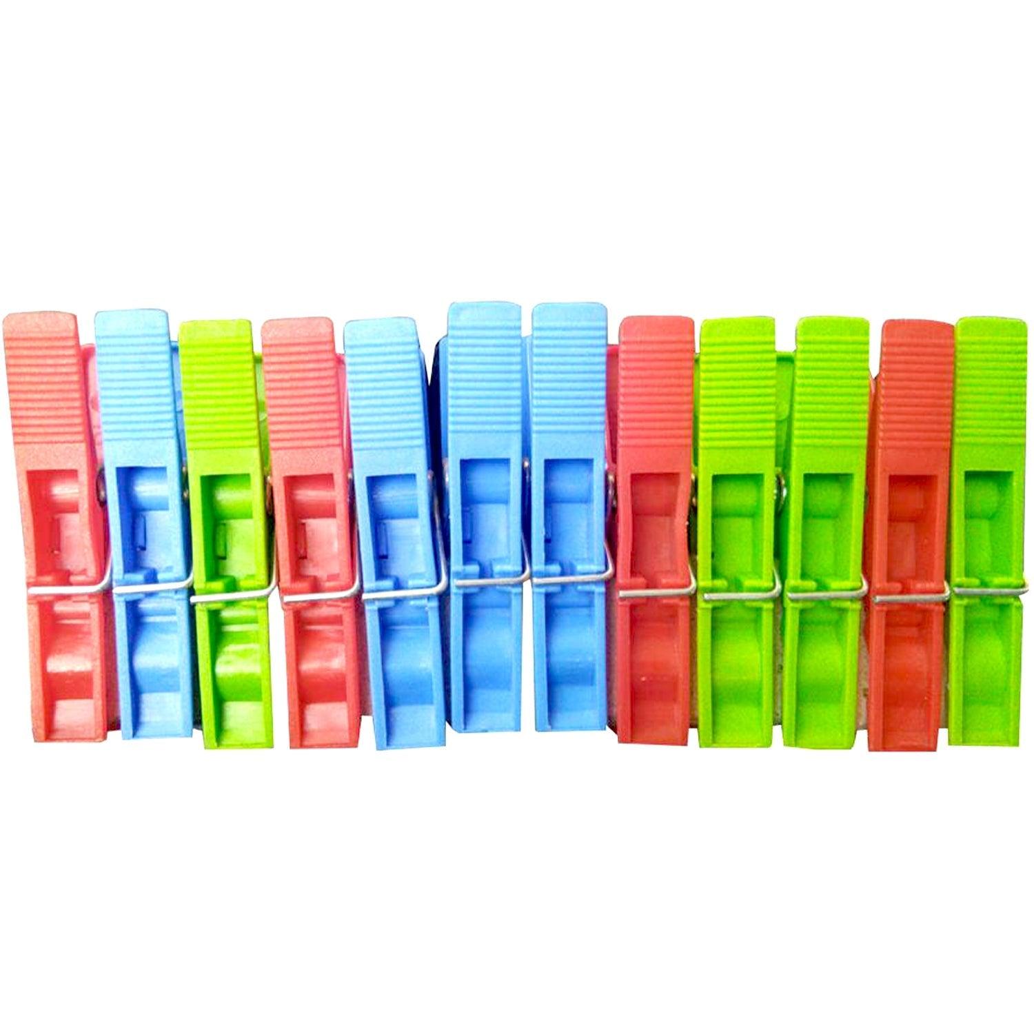 1364 Multipurpose 12 Pcs Cloth Clips (Multicolour) DeoDap