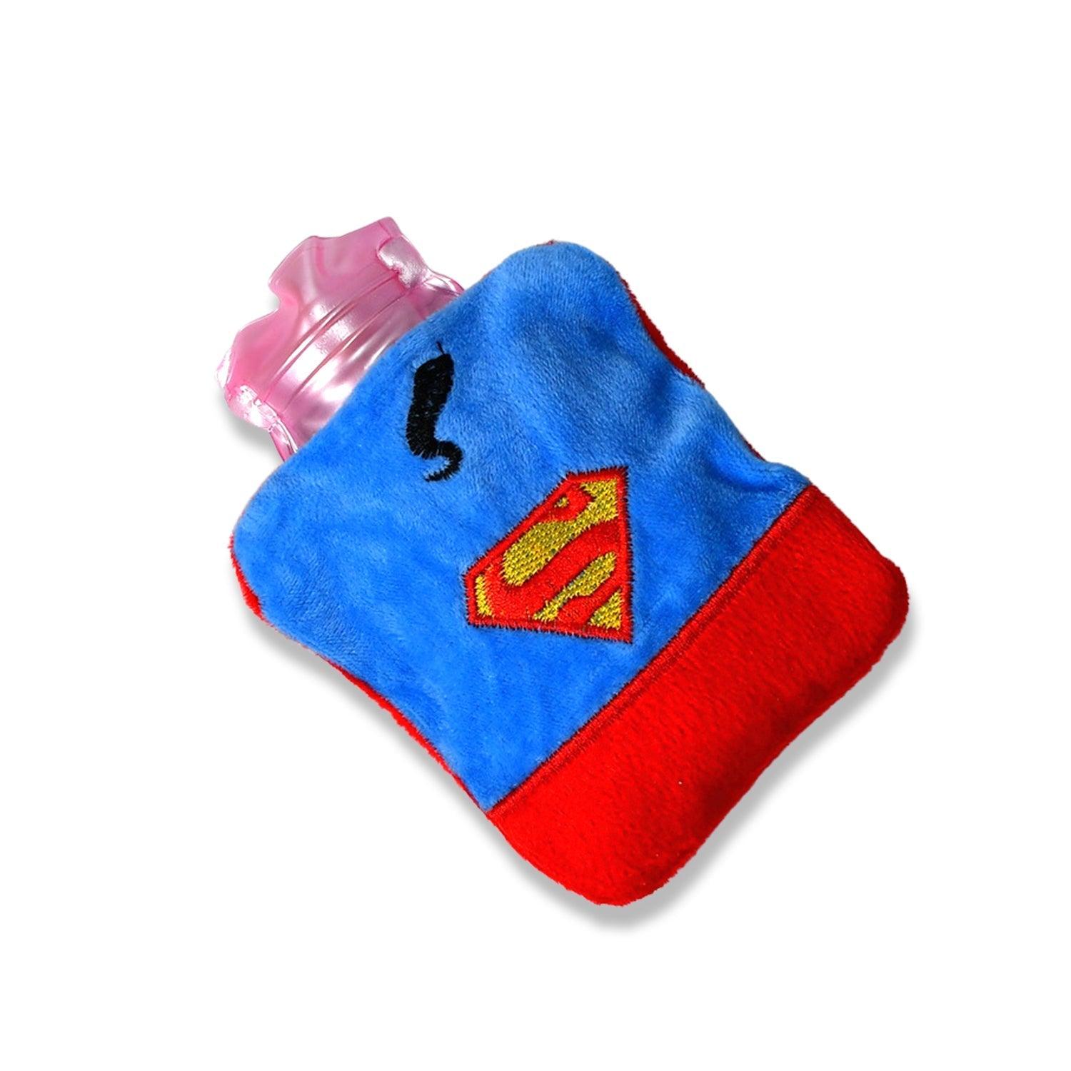 6530 Superman Print small Hot Water Bag with Cover for Pain Relief, Neck, Shoulder Pain and Hand, Feet Warmer, Menstrual Cramps. - deal99.in