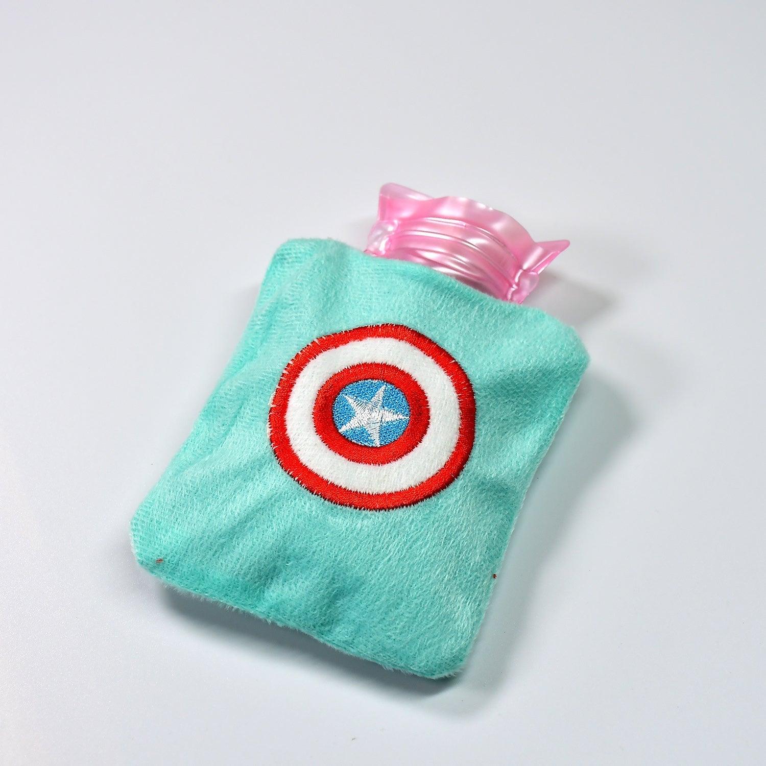 6517 Captain America's Shield small Hot Water Bag with Cover for Pain Relief, Neck, Shoulder Pain and Hand, Feet Warmer, Menstrual Cramps. - deal99.in