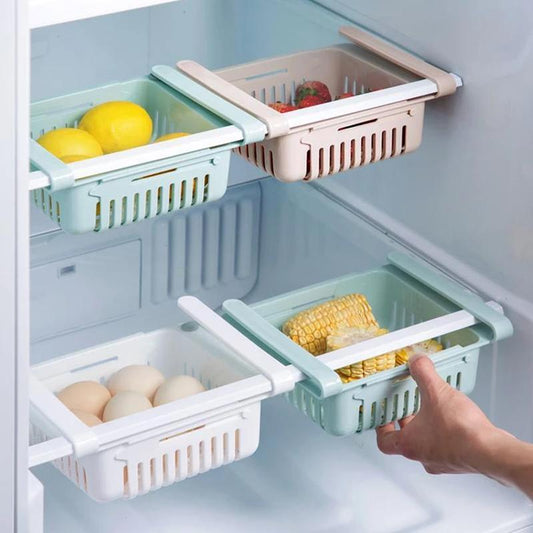 2336A  EXPANDABLE ADJUSTABLE MULTIPURPOSE FRIDGE STORAGE BASKET ( 2 pc ) DeoDap