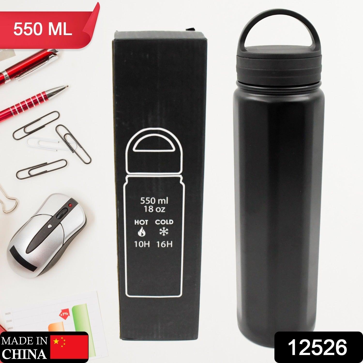 12526 Vacuum Stainless Steel Water Bottle With Carry Handle, Fridge Water Bottle, Leak Proof, Rust Proof, Cold & Hot | Leak Proof | Office Bottle | Gym | Home | Kitchen | Hiking | Trekking | Travel Bottle (550 ML ) - deal99.in